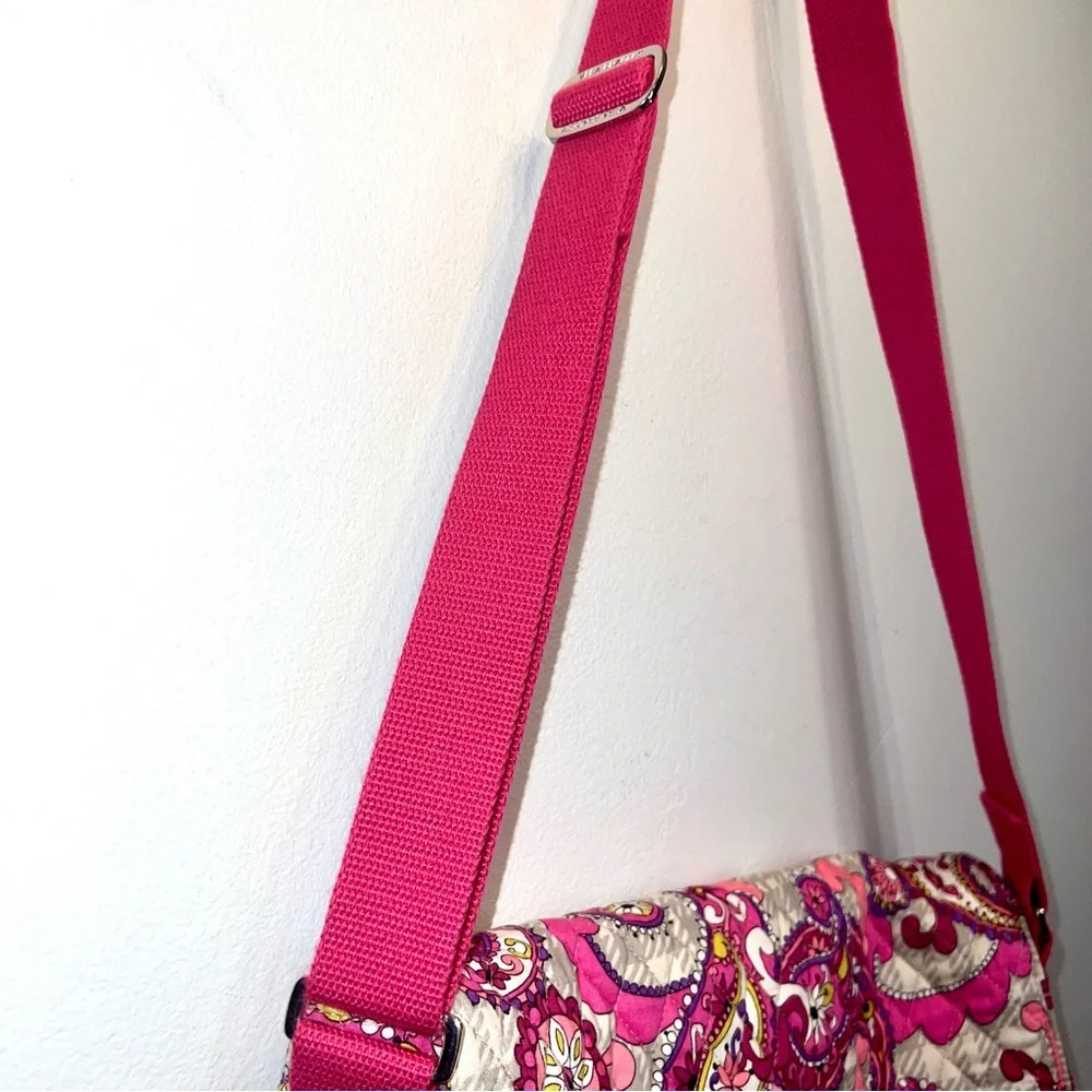 Vera Bradley Purple,Pink and Gray Messenger Bag Crossbody Fall 2012 EUC